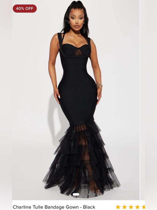 Fashion Nova Dresses & Skirts - Fashion Nova Black Bandage Tulle Formal Maxi Gown